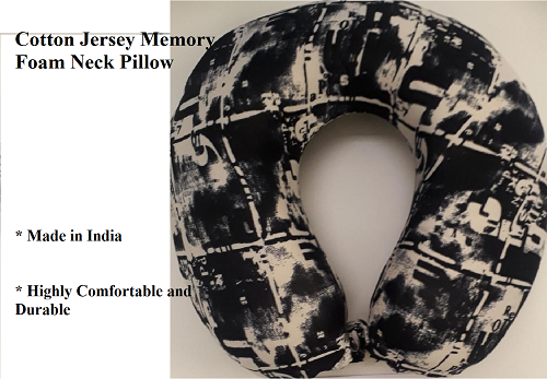 Cotton Jersey Memory Foam Neck Pillow